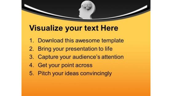 3d Human Brain With Face PowerPoint Templates Ppt Backgrounds For Slides 0613