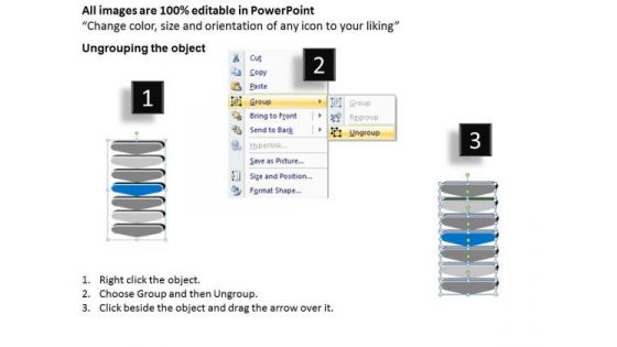 3d Hypothesis Of Seven Linear Steps Business Plans Online PowerPoint Templates