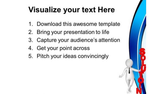 3d Illustration Man With Solution PowerPoint Templates Ppt Backgrounds For Slides 0813