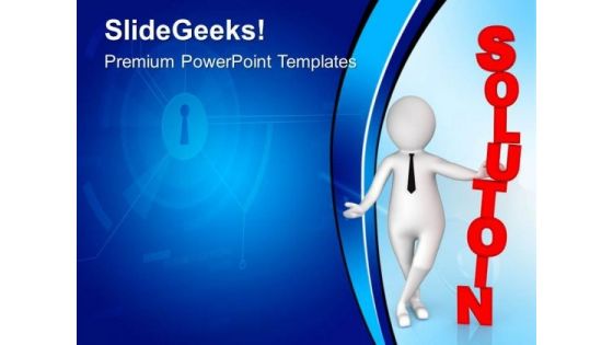 3d Illustration Man With Solution PowerPoint Templates Ppt Backgrounds For Slides 0813