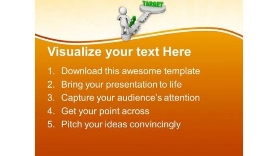 3d Illustration Of A Man On The Way To Target PowerPoint Templates Ppt Backgrounds For Slides 0713