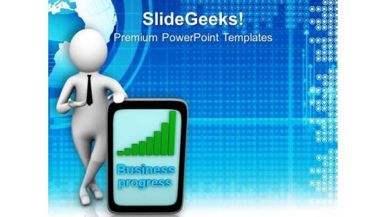 3d Illustration Of Business Progress PowerPoint Templates Ppt Backgrounds For Slides 0713