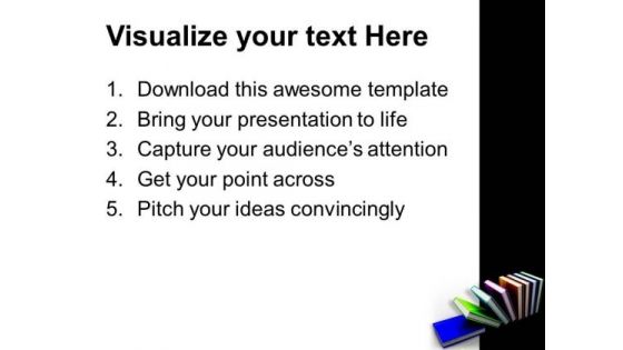 3d Illustration Of Colorful Books Education PowerPoint Templates Ppt Backgrounds For Slides 1212