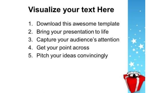 3d Illustration Of Gift Holiday PowerPoint Templates And PowerPoint Themes 0912