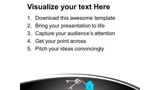 3d Illustration Of Home Key Concept PowerPoint Templates Ppt Backgrounds For Slides 0113