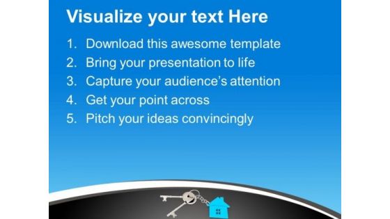 3d Illustration Of Home Key Concept PowerPoint Templates Ppt Backgrounds For Slides 0113
