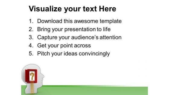 3d Illustration Of Open Mind PowerPoint Templates Ppt Backgrounds For Slides 0813