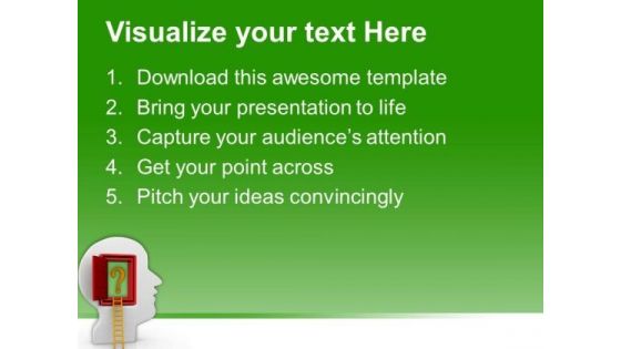 3d Illustration Of Open Mind PowerPoint Templates Ppt Backgrounds For Slides 0813