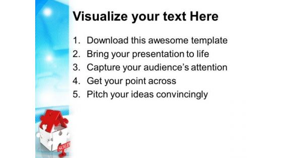 3d Illustration Of Sold House PowerPoint Templates Ppt Backgrounds For Slides 0213