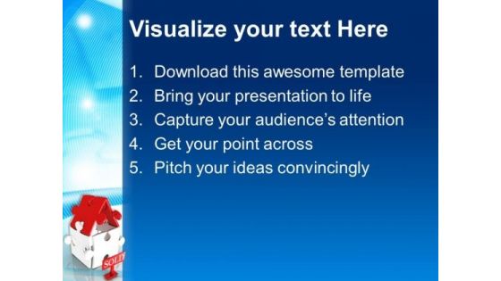 3d Illustration Of Sold House PowerPoint Templates Ppt Backgrounds For Slides 0213