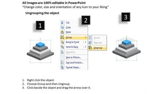 3d Illustration Of Stacked Process 4 Stages Ppt Small Business Planning PowerPoint Slides