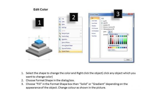 3d Illustration Of Stacked Process 4 Stages Ppt Small Business Planning PowerPoint Slides