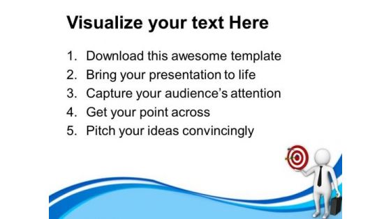 3d Image Of Businessman With Target PowerPoint Templates Ppt Backgrounds For Slides 0813