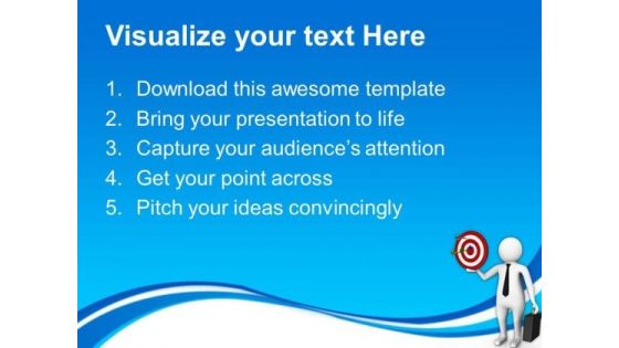 3d Image Of Businessman With Target PowerPoint Templates Ppt Backgrounds For Slides 0813