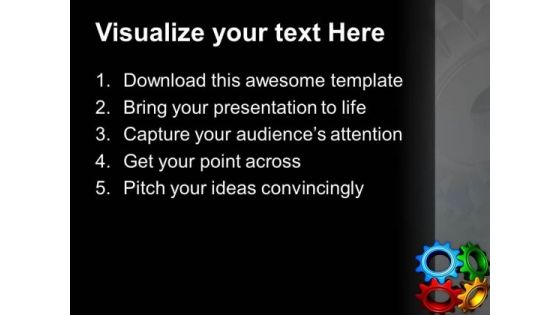 3d Image Of Colorful Gears PowerPoint Templates Ppt Backgrounds For Slides 0813