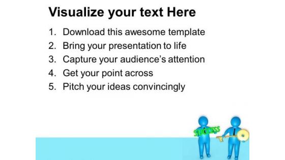3d Image Of Key To Success PowerPoint Templates Ppt Backgrounds For Slides 0813