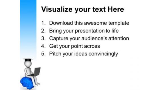 3d Image Of Man On Brain PowerPoint Templates Ppt Backgrounds For Slides 0813