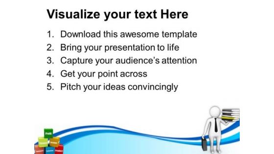 3d Image Of Man With Business Books PowerPoint Templates Ppt Backgrounds For Slides 0813