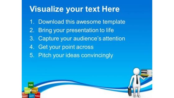 3d Image Of Man With Business Books PowerPoint Templates Ppt Backgrounds For Slides 0813