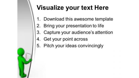 3d Image Of Man With Checklist PowerPoint Templates Ppt Backgrounds For Slides 0713