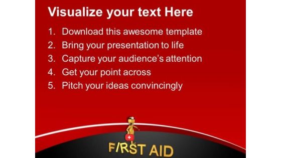 3d Image Of Man With First Aid Kit PowerPoint Templates Ppt Backgrounds For Slides 0713