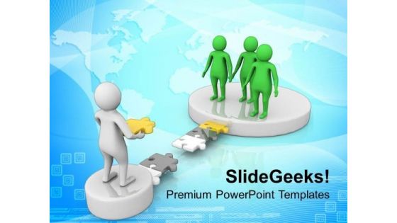 3d Image Of Man With His Team PowerPoint Templates Ppt Backgrounds For Slides 0813