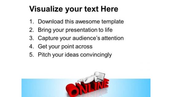 3d Image Of Man Working Online PowerPoint Templates Ppt Backgrounds For Slides 0813