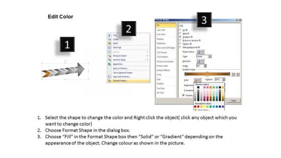3d Inclined Arrow Describing 6 Stages Diagram Of Business Plan PowerPoint Templates