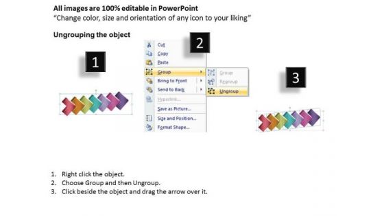 3d Interconnected Arrows 7 Stages Proto Typing PowerPoint Slides