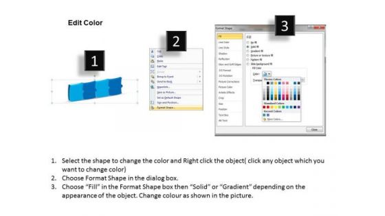 3d Interconnected Puzzle Illustrating 4 Stages Flowchart Programs PowerPoint Templates