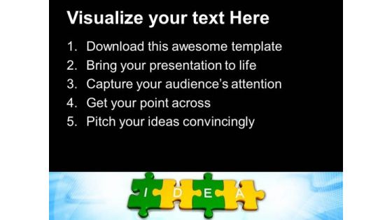 3d Jigsaw Puzzle Pieces With Idea Business PowerPoint Templates And PowerPoint Themes 0912