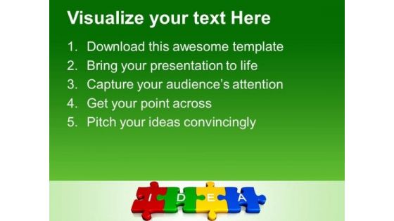 3d Jigsaw Puzzle Pieces With Idea PowerPoint Templates And PowerPoint Themes 1012