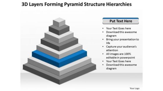 3d Layers Forming Pyramid Structure Hierarchies Ppt Business Plan Builder PowerPoint Templates