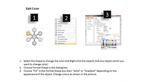 3d Layout Of 6 Process In Circular Flow Cycle Spoke PowerPoint Slides