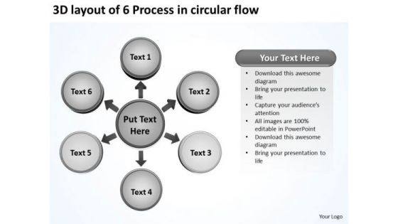3d Layout Of 6 Process In Circular Flow Venn PowerPoint Slides 3d Layout Of 6 Process In Circular Flow Venn PowerPoint Slides