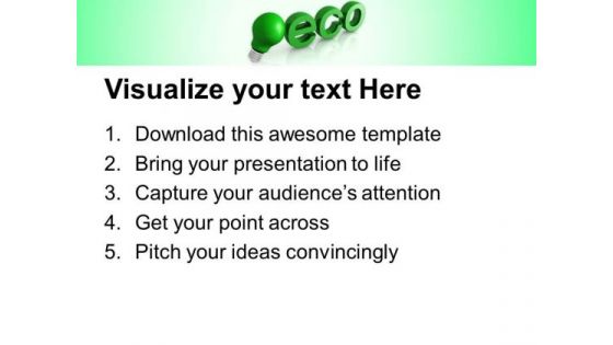 3d Light Bulb Eco Green Nature PowerPoint Templates And PowerPoint Themes 1012