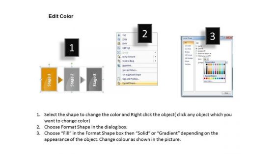 3d Linear Flow Communication Process Diagram Boutique Business Plan PowerPoint Templates
