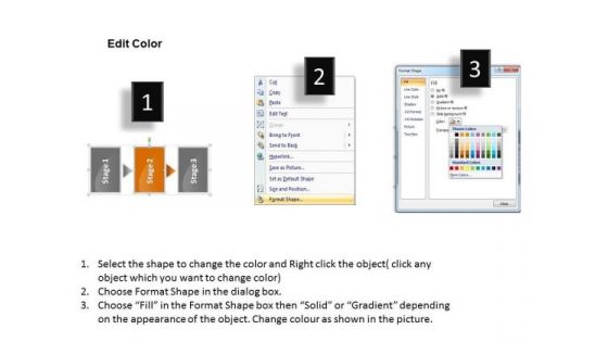 3d Linear Flow Communication Process Diagram Business Plans Outline PowerPoint Templates