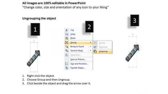 3d Linear Flow Connecting Puzzles Forming Arrow 6 Stages Busniess Plan PowerPoint Slides