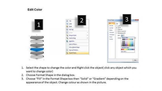 3d Linear Flow Linkage Of Six Stages Competitive Business Plan PowerPoint Slides