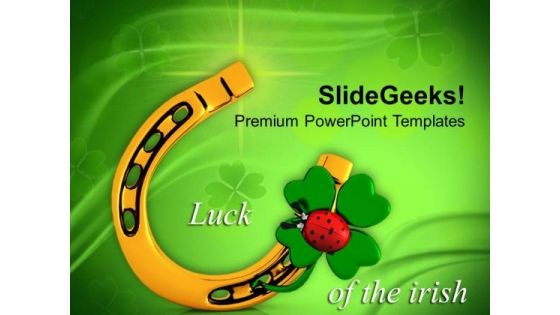 3d Lucky Symbol With Lady Bug Irish Culture PowerPoint Templates Ppt Backgrounds For Slides 0313