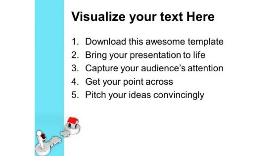 3d Man And Puzzle With Real Estate PowerPoint Templates And PowerPoint Themes 1012