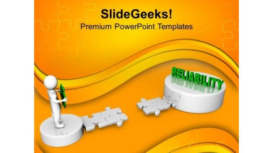 3d Man And Puzzle With Reliability Business PowerPoint Templates And PowerPoint Themes 1112