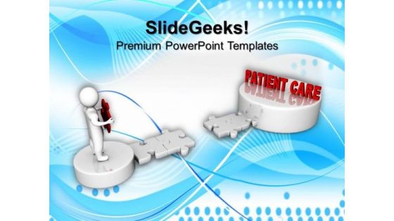 3d Man And Puzzle With Word Patient Care Medical PowerPoint Templates And PowerPoint Themes 1012