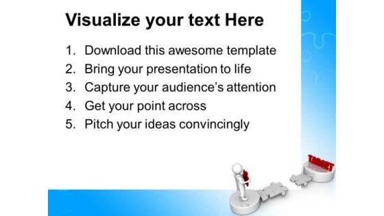 3d Man And Puzzle With Word Target Business PowerPoint Templates And PowerPoint Themes 1012