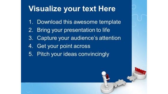 3d Man And Puzzle With Word Target Business PowerPoint Templates And PowerPoint Themes 1012