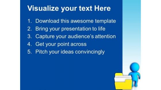 3d Man And Yellow Folder Computer PowerPoint Templates And PowerPoint Themes 0912