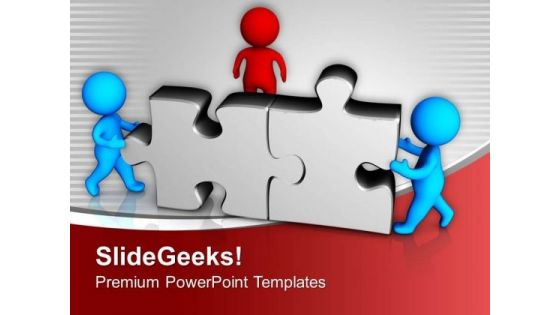 3d Man Assembling Puzzles Leadership PowerPoint Templates Ppt Backgrounds For Slides 0613