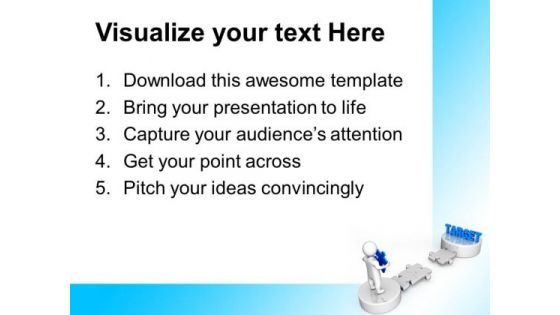 3d Man Carry A Puzzle With Target PowerPoint Templates And PowerPoint Themes 1012