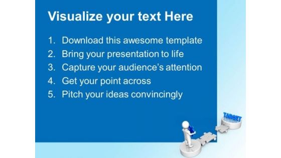 3d Man Carry A Puzzle With Target PowerPoint Templates And PowerPoint Themes 1012